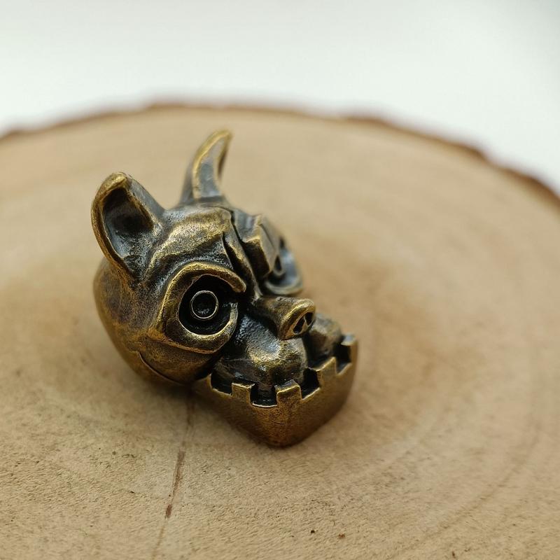 Bulldog Head Brass Knife Bead  - Edc Everyday Carry Knives recension och pris