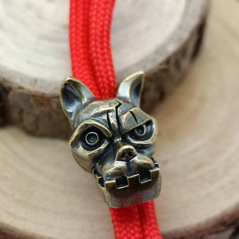 Bulldog Head Brass Knife Bead  - Edc Everyday Carry Knives recension och pris
