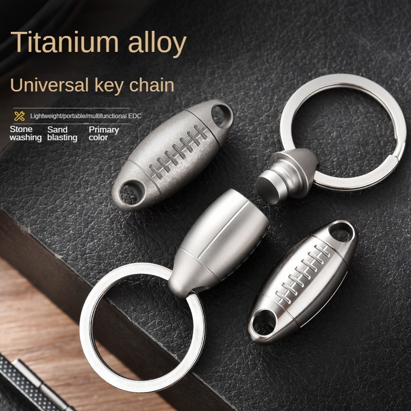 Titanium Rugby Shape Keychain  - Edc Carry Accessories recension och pris